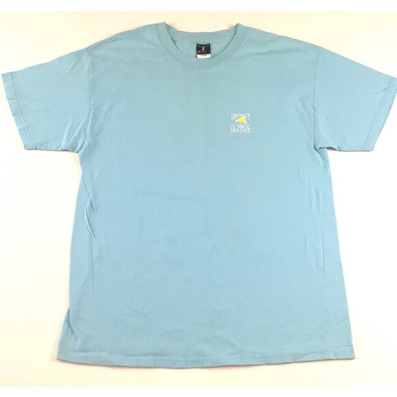 Salty Dog Cafe T-Shirt Blue Yellow Hat Logo Size Large - Picture 1 of 4